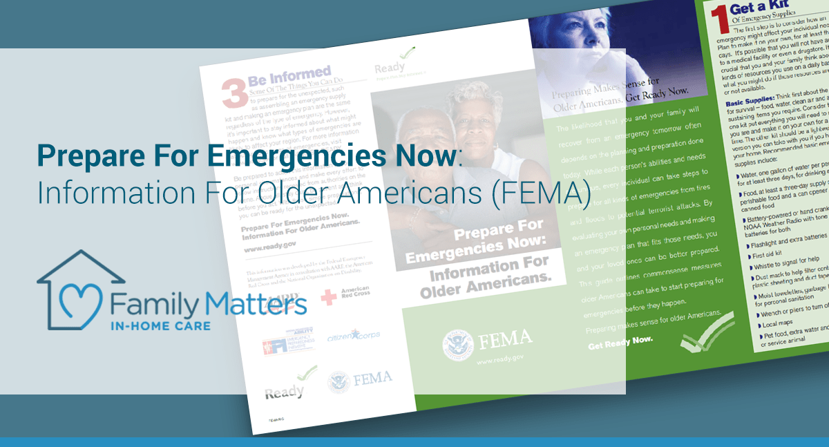 Prepare For Emergencies Now: Information For Older Americans (FEMA)